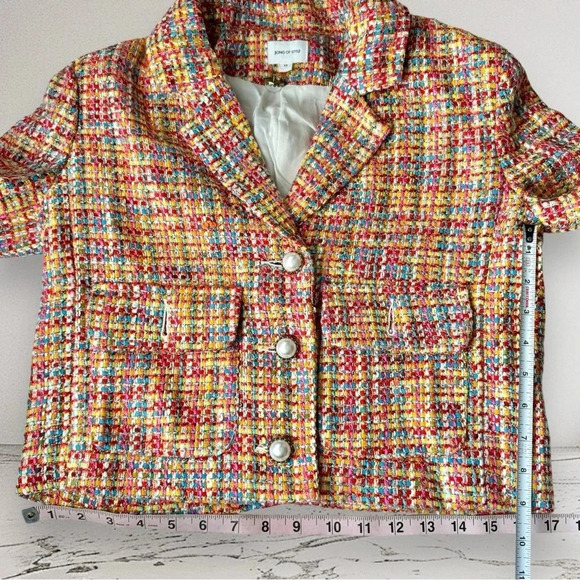 SONG OF STYLE Two pc Sets Sophia Jacket & Lyric Top Rainbow Multi Tweed Size XS - Picture 6 of 17
